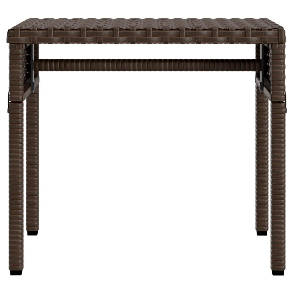 Lettino prendisole con tettuccio e Tavolino in Polyrattan Marrone 368203