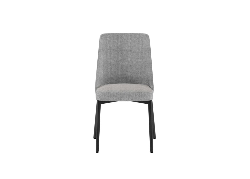 Set 4 Sedie Ambra 48x58,5x89 cm in Tessuto Easy-Clean Grigio Chiaro