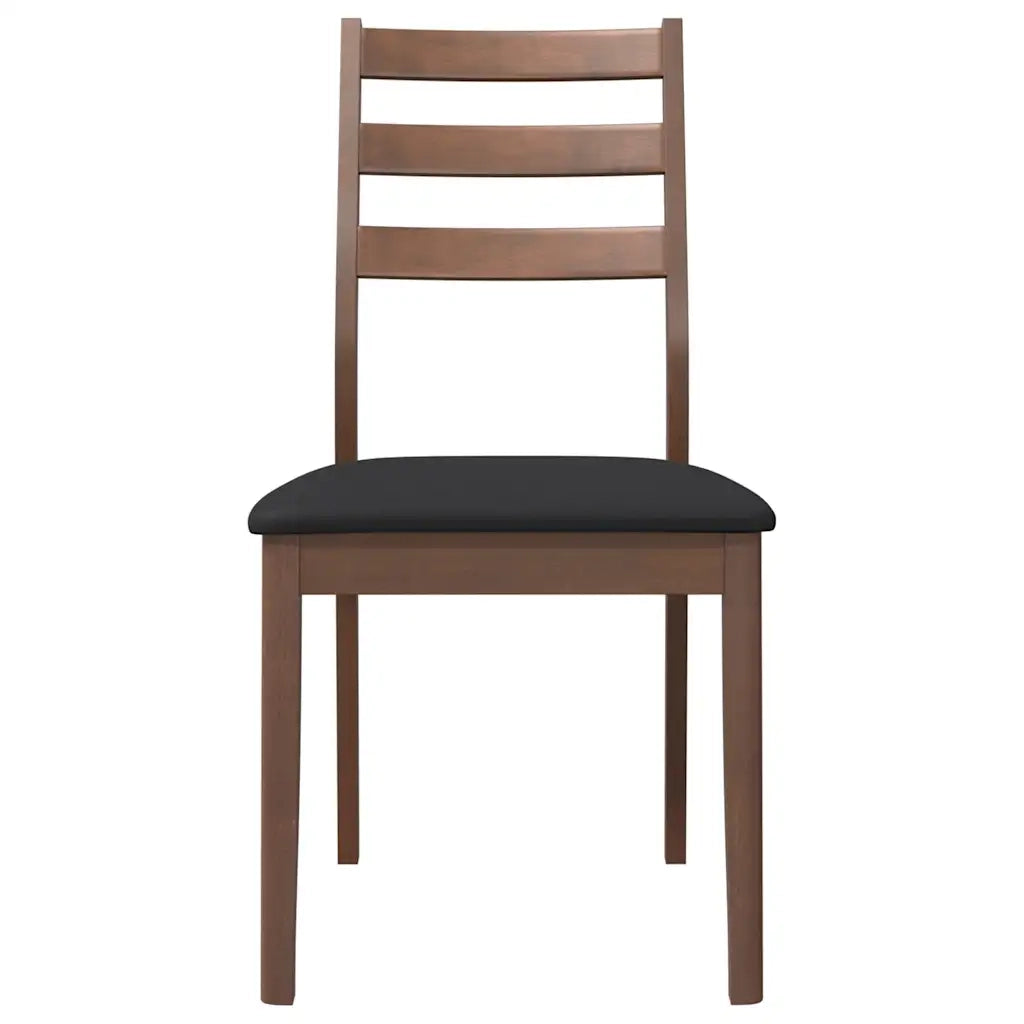 Sedie da Pranzo con Cuscini 2pz Marrone Legno Massello di Hevea 4102516