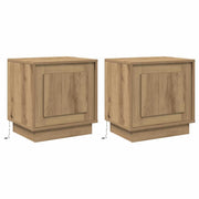 Set di 2 Comodini | Armadio da Notte | Mobiletto da notte Rovere artigianale 44 x 34,5 x 45 cm