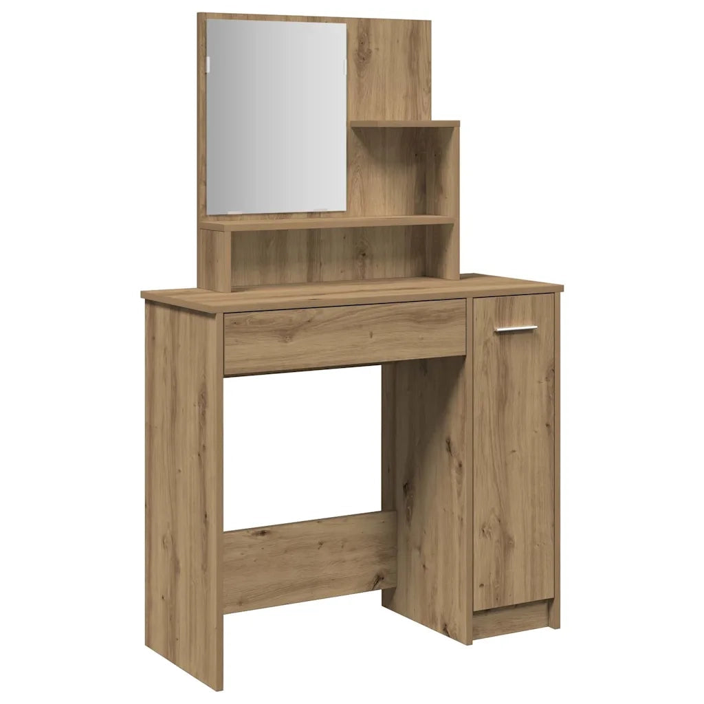 Toeletta con Specchio Rovere Artigianale 86,5x35x136 cm 857010