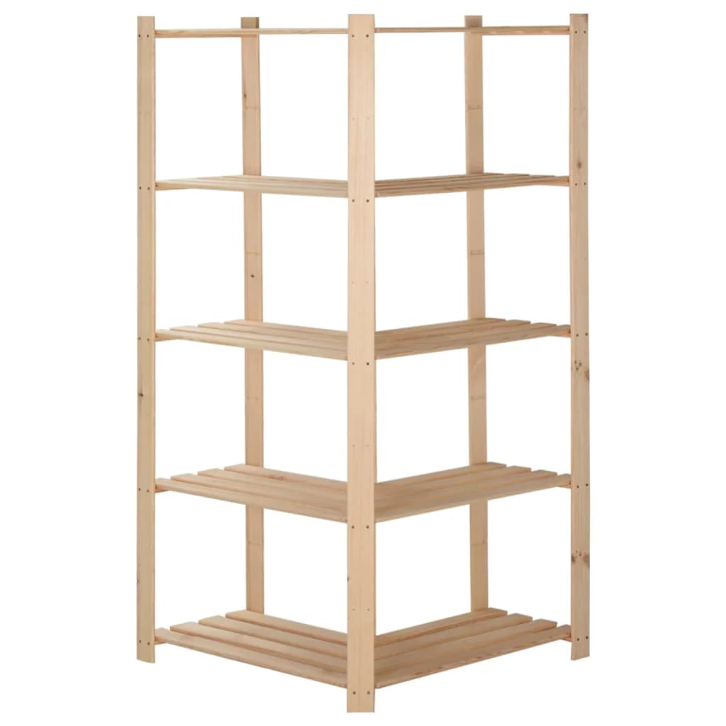 Scaffale angolare a 5 ripiani organizer per riporre oggetti scaffale da magazzino per cucina soggiorno cantina uso interno 170 cm pino 02_0000624