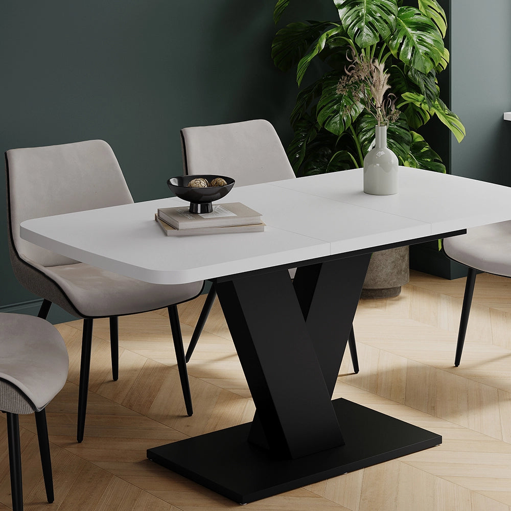 Vicco tavolo da pranzo allungabile Bianco/nero 120 x 80 cm estensibile