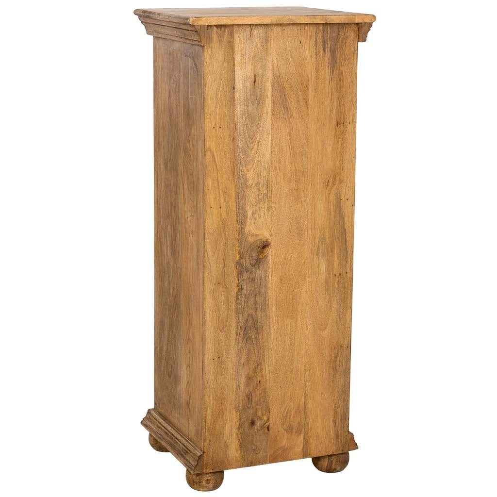 Sinfonier de madera artesanal con 5 cajones marrón 45x40x100h cm