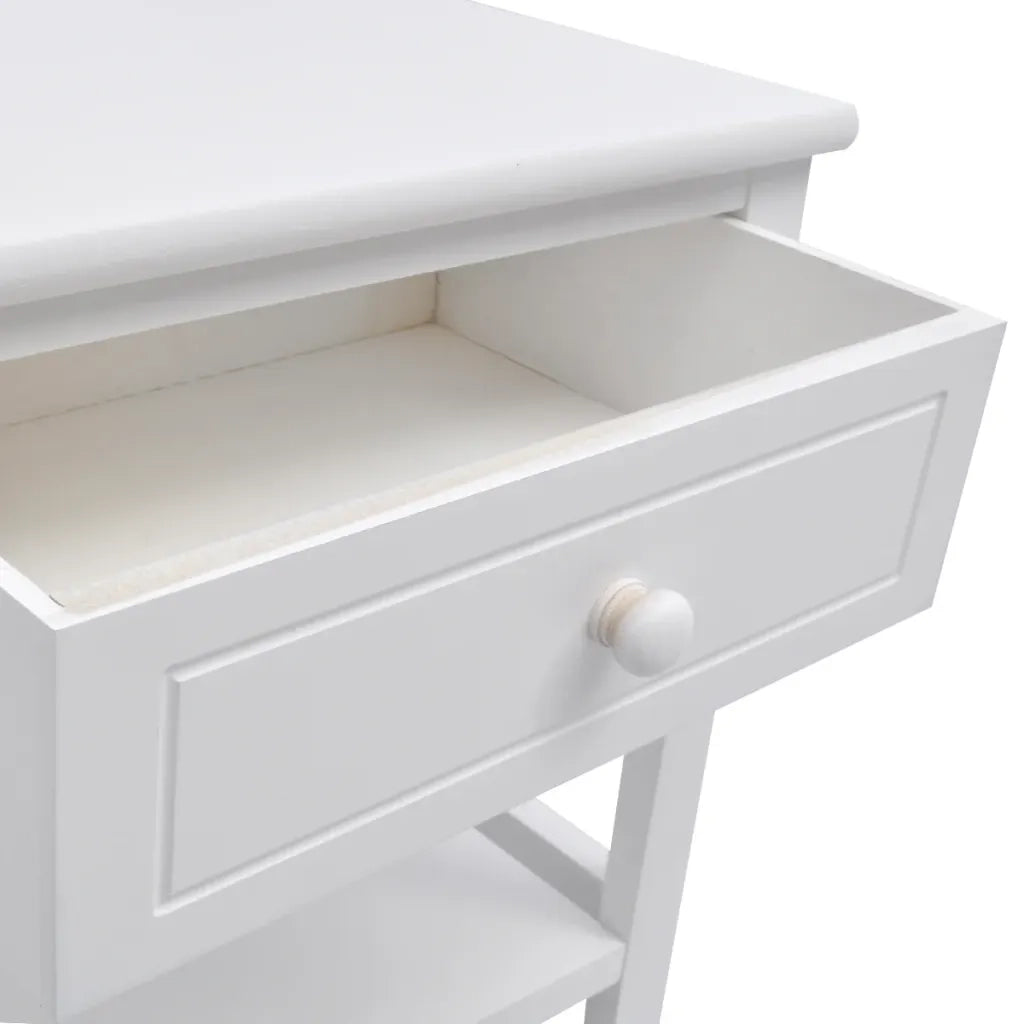 Comodini 2 pezzi-Set di 2 Tavolino da notte Bianchi in Legno
