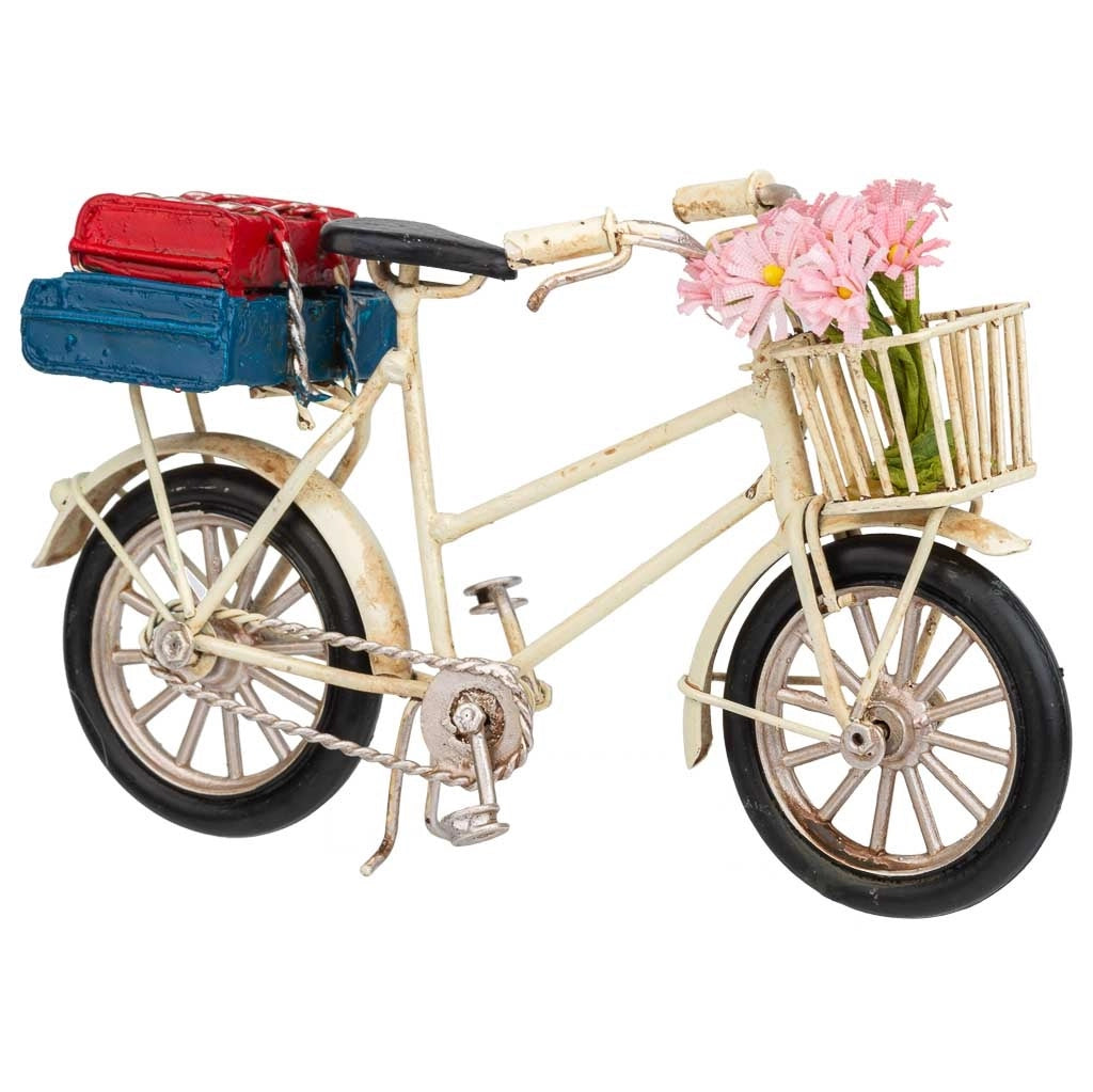 Bicicletta in metallo marrone 16,5x6,5x9,5h