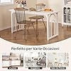 Tavolo da Pranzo, Tavolo Moderno per 6-8 Persone con Piano in Finto Marmo e Gambe in Metallo, Tavolllo Rettangolare da per Sala da Pranzo, Soggiorno e Cucina, 160 x 60 x 76 cm, Bianco