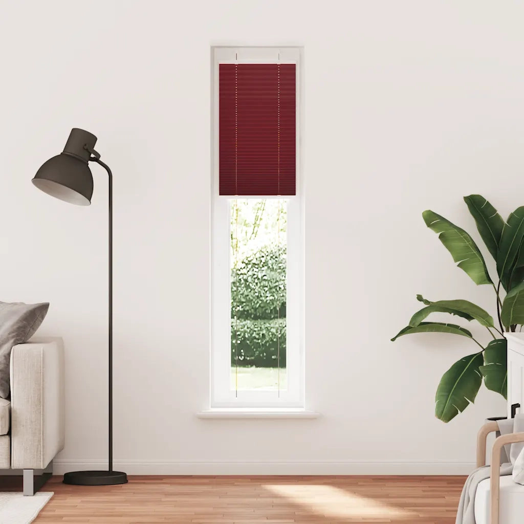 vidaXL Tenda Plissettata Rosso Bordeaux 45x200 cm Larghezza Tessuto