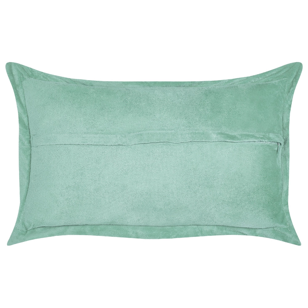 Set di 2 cuscini decorativi in velluto a coste verde chiaro 47 x 27 cm stile moderno tradizionale