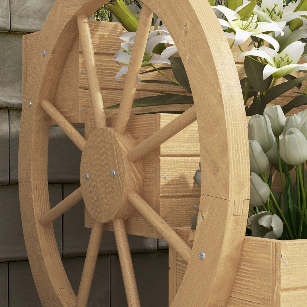 Carriola Giardino Legno 3 Livelli con Ruote ¨C zephmum ¨C 62x61x57 cm