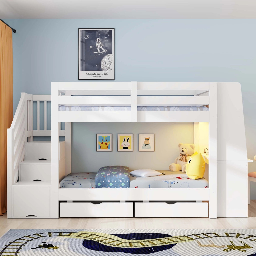 letto a castello in legno bianco 90 x 200 cm