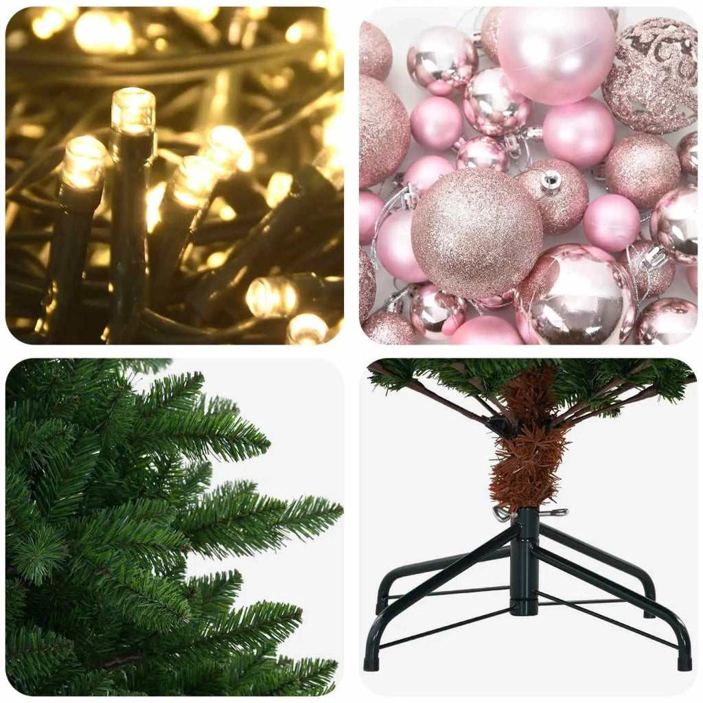 Albero di Natale Artificiale con Palline 120 cm 150 LED 3461375