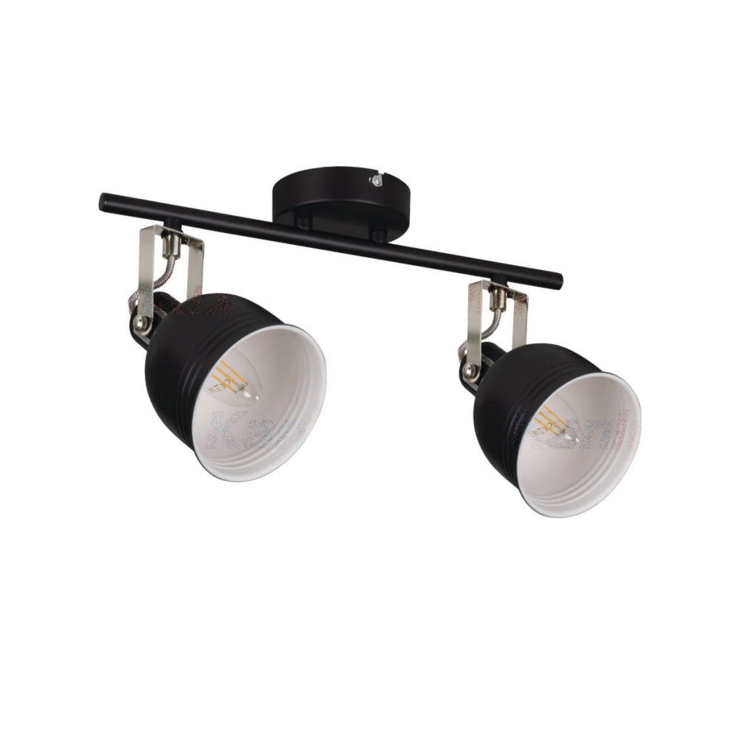 Faretto parete/soffitto DERATO 2 luci nero E14 8W Kanlux 35642