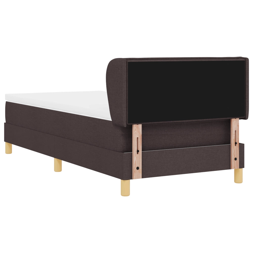 Letto con Box Spring e Materasso - Marrone Scuro, 80x200 cm, Tessuto