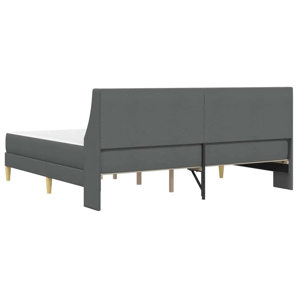 Struttura letto con materasso Grigio scuro 180 x 200 cm Tessuto