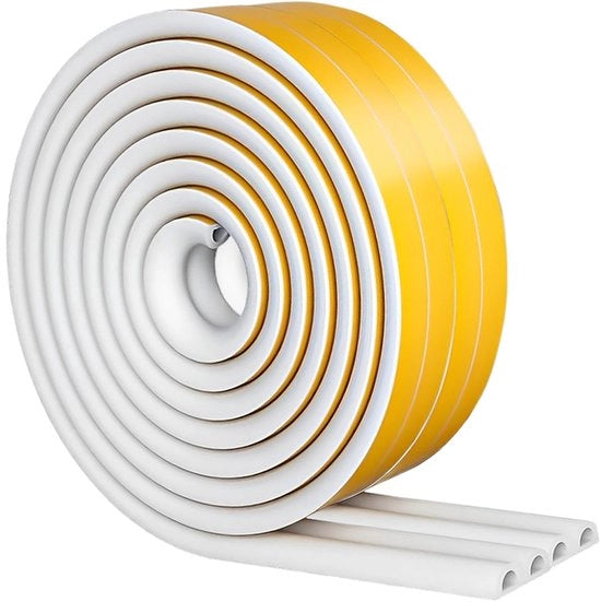 Striscia di isolamento per finestra/porte 9 mm - Striscia isolante 5 metri - Striscia di chiusura - Drenaggio totale 20 metri - Nastro espansione bianco - Per finestre/porte - Nastro di isolamento