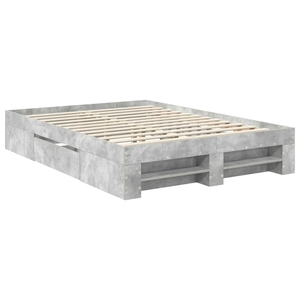 Struttura del letto con testiera Grigio cemento 140 x 200 cm