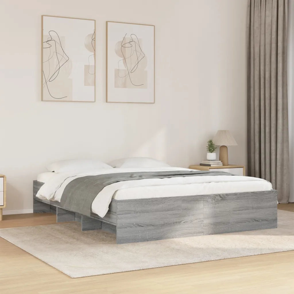 Giroletto-Struttura Letto Grigio Sonoma 150x200 cm in Legno Multistrato 375086