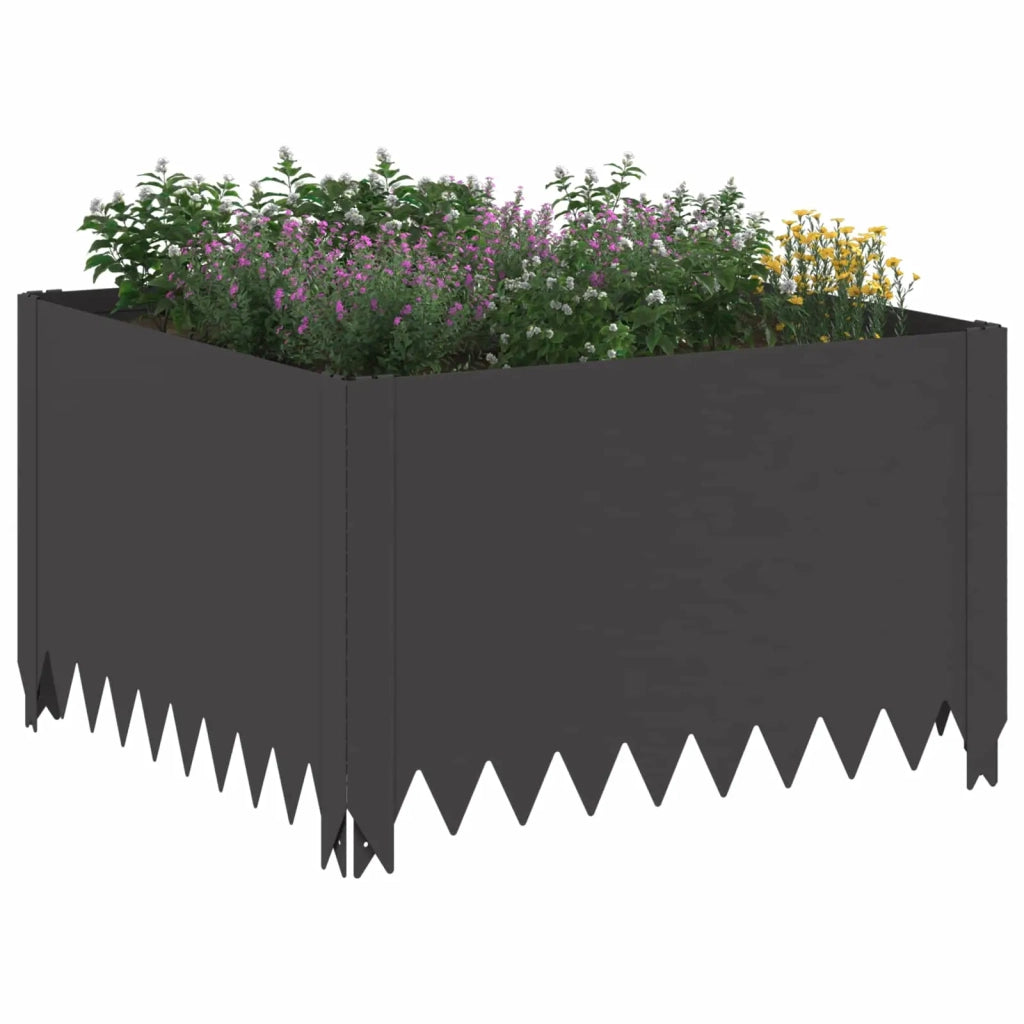 Bordura per Prato 4 pcs 60 x 60 x 35 cm Acciaio Nero 8008918