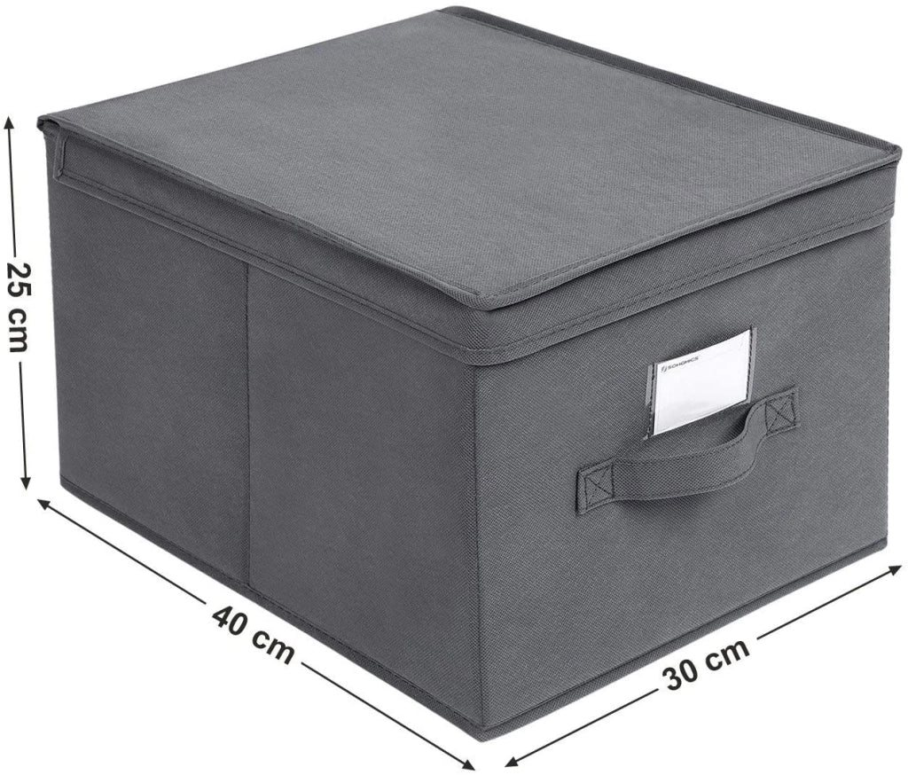 Set di 3 scatole portaoggetti in tessuto non tessuto 30 x 40 x 25 cm grigio 12_0000084/2