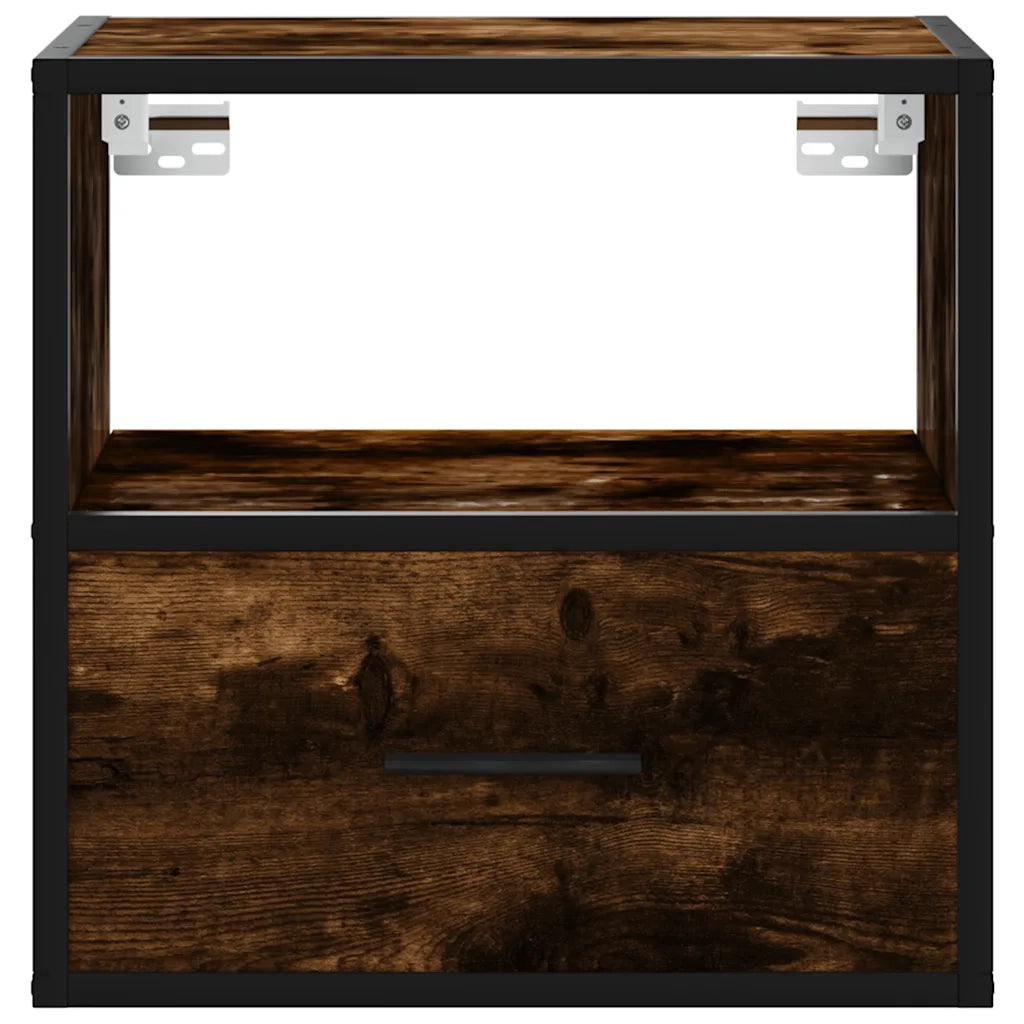Comodini a Muro 2 pz Rovere Fumo 40x31x39,5 cm