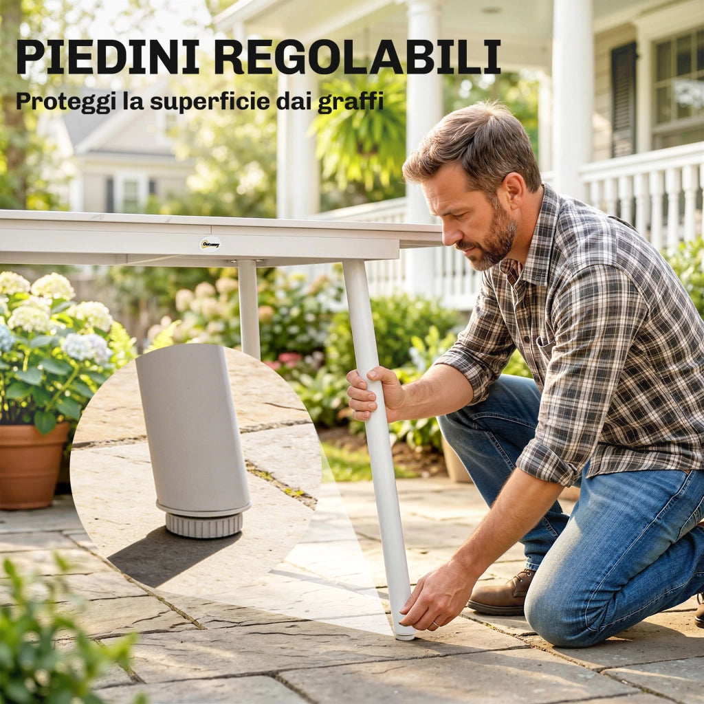 Tavolo da Giardino Rettangolare per 6 Persone ¨C zephmum ¨C Piano in WPC 140x80 cm