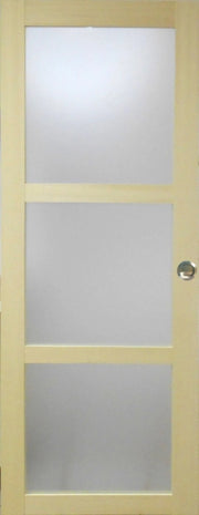 Porta scorrevole smaltata Ayous impiallacciato 3 vetri H204 x L73 + 2 gusci installati