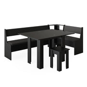 Vicco Gruppo panca ad angolo Nero 120 x 41.5 cm con tavolo