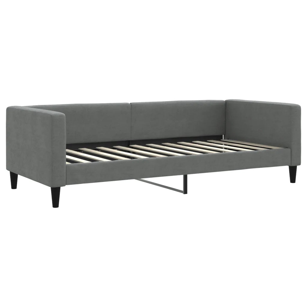 Divano Letto Estraibile Materassi Grigio Scuro 90x200cm Tessuto 3196597