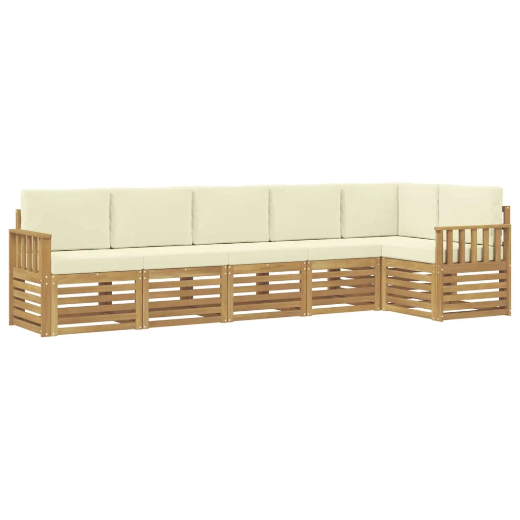 Set di divani da esterno 6 pcs Bianco e Crema