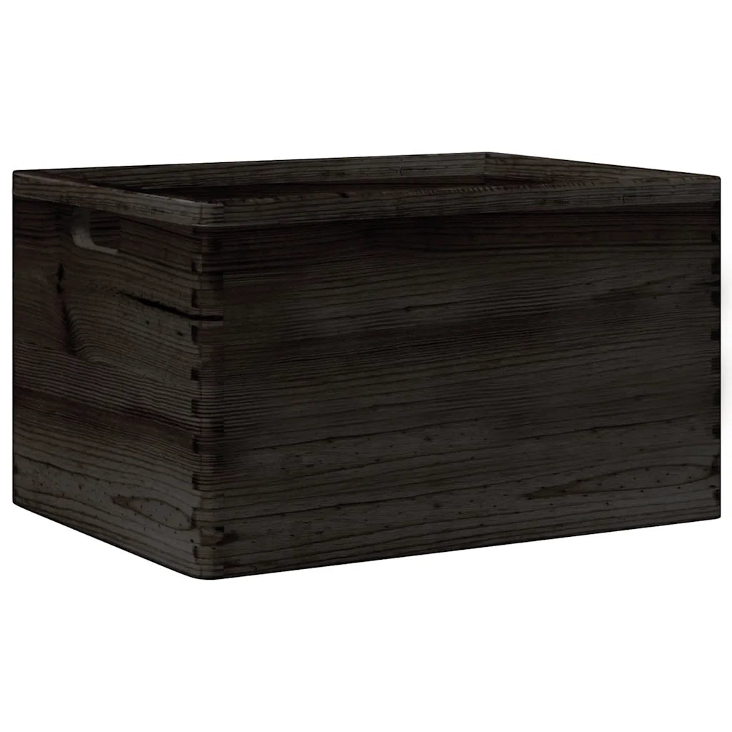 vidaXL Scatola in Legno con Manici Nera 40x30x23 cm in Legno di Pino