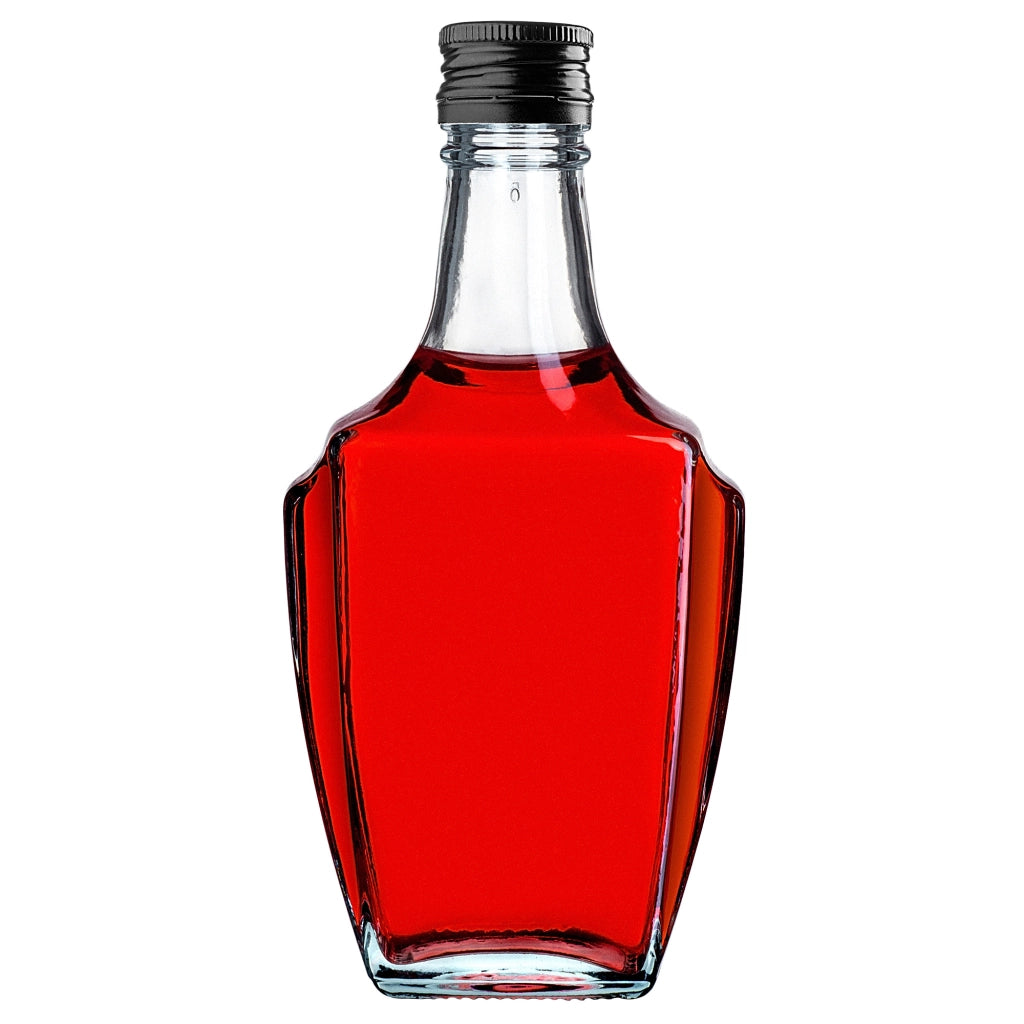 KADAX Bottiglia in Vetro per Tintura 250ml Con Tappo Nero 10pz.