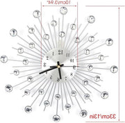 Orologio radio moderno controllato - decorazione 3D scintillante senza ticchettio - orologio silenzioso in metallo per soggiorno e ufficio
