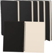Libretto di disegno - 100gsm - 6 Pack - Copertina in kraft nero - Pagine bianche - Per disegnare, dipingere e appunti - Formato A5