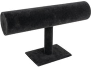 Supporto per collane e orologi in pelle nera | 23,5 cm x 7 cm x 13,5 cm | Nero | Look in pelle di velluto