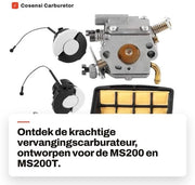 Kit di sostituzione carburatore compatibile con MS200/MS200T - Set di sincronizzazione carburatore - Attrezzo di regolazione carburatore - Compatibile con MS200/MS200T - Codice OE: 1129 120 0653 - Carburatore per motori