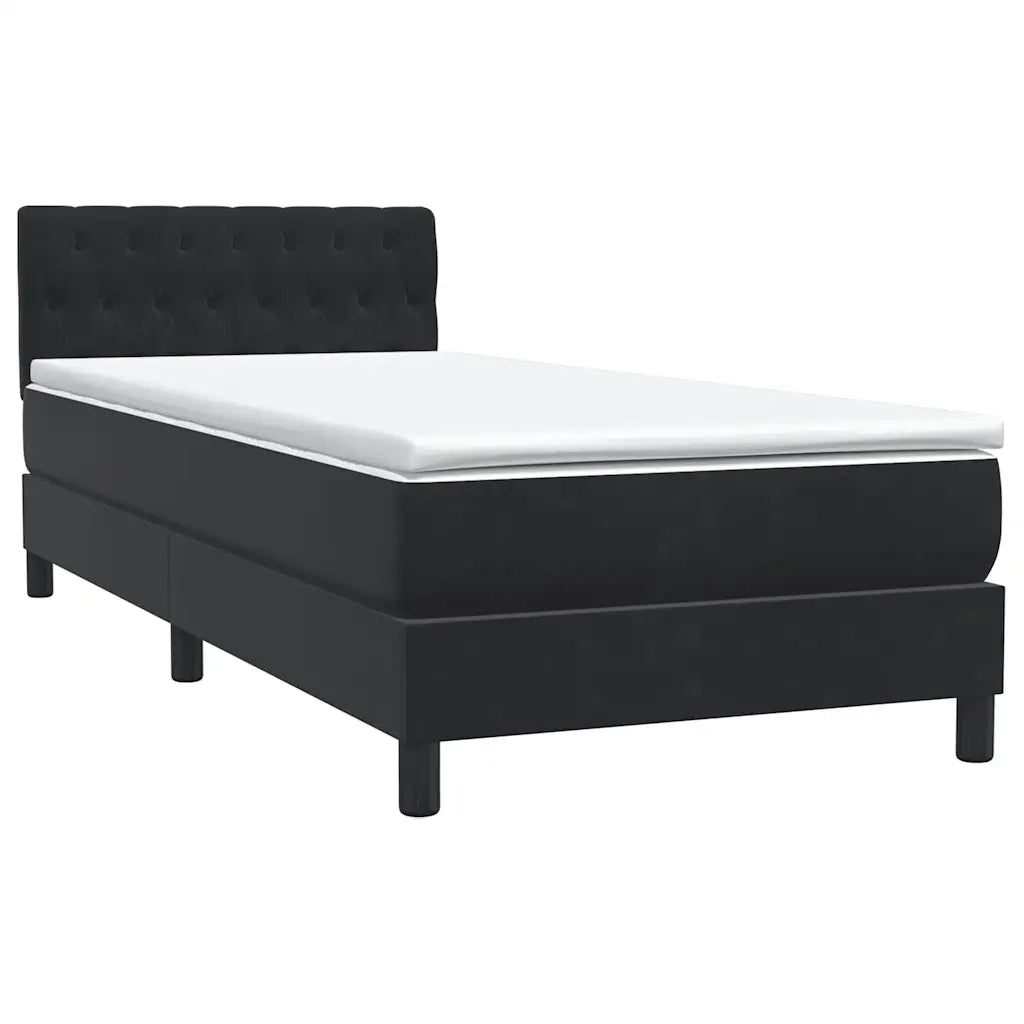 Giroletto a Molle con Materasso Nero 90x210 cm in Velluto