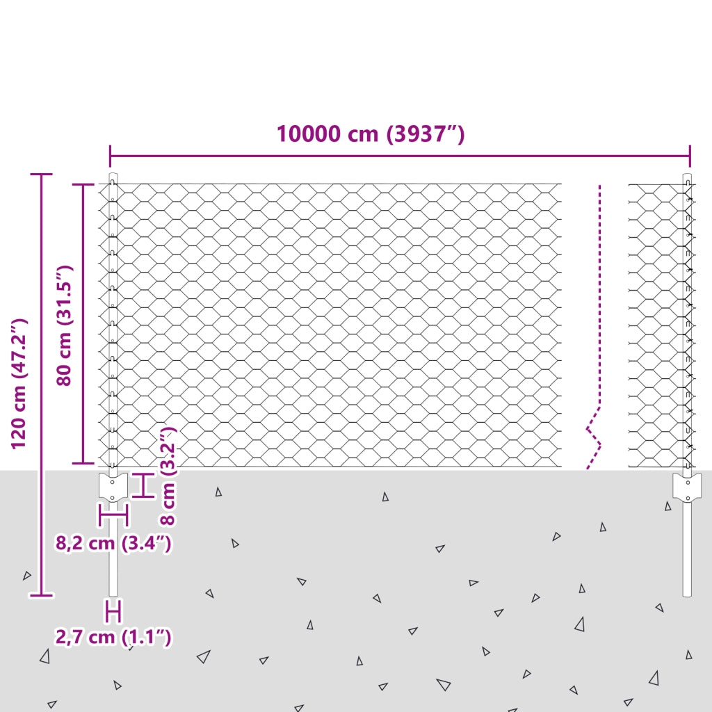 Pali per Recinzione 11 pz U-Channel Verde 80 cm Acciaio