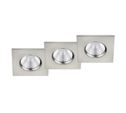 Faretti da Incasso Led Quadrati Dimmerabili Kit 3 pz Nichel Zagros GD Trio