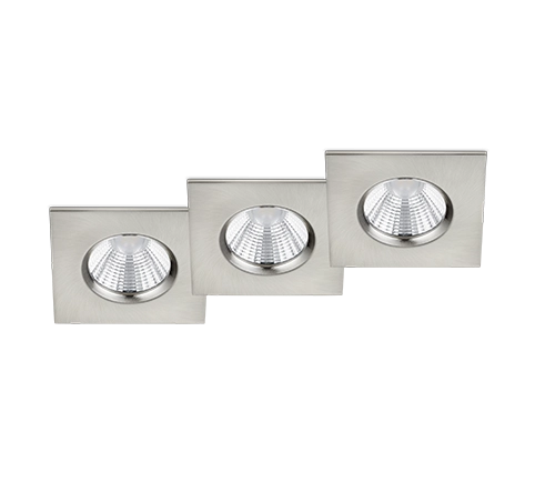 Faretti da Incasso Led Quadrati Dimmerabili Kit 3 pz Nichel Zagros GD Trio