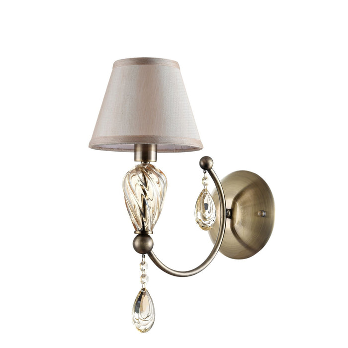 Lampada da parete Royal Classic in Metallo e Vetro Murano Bronzo