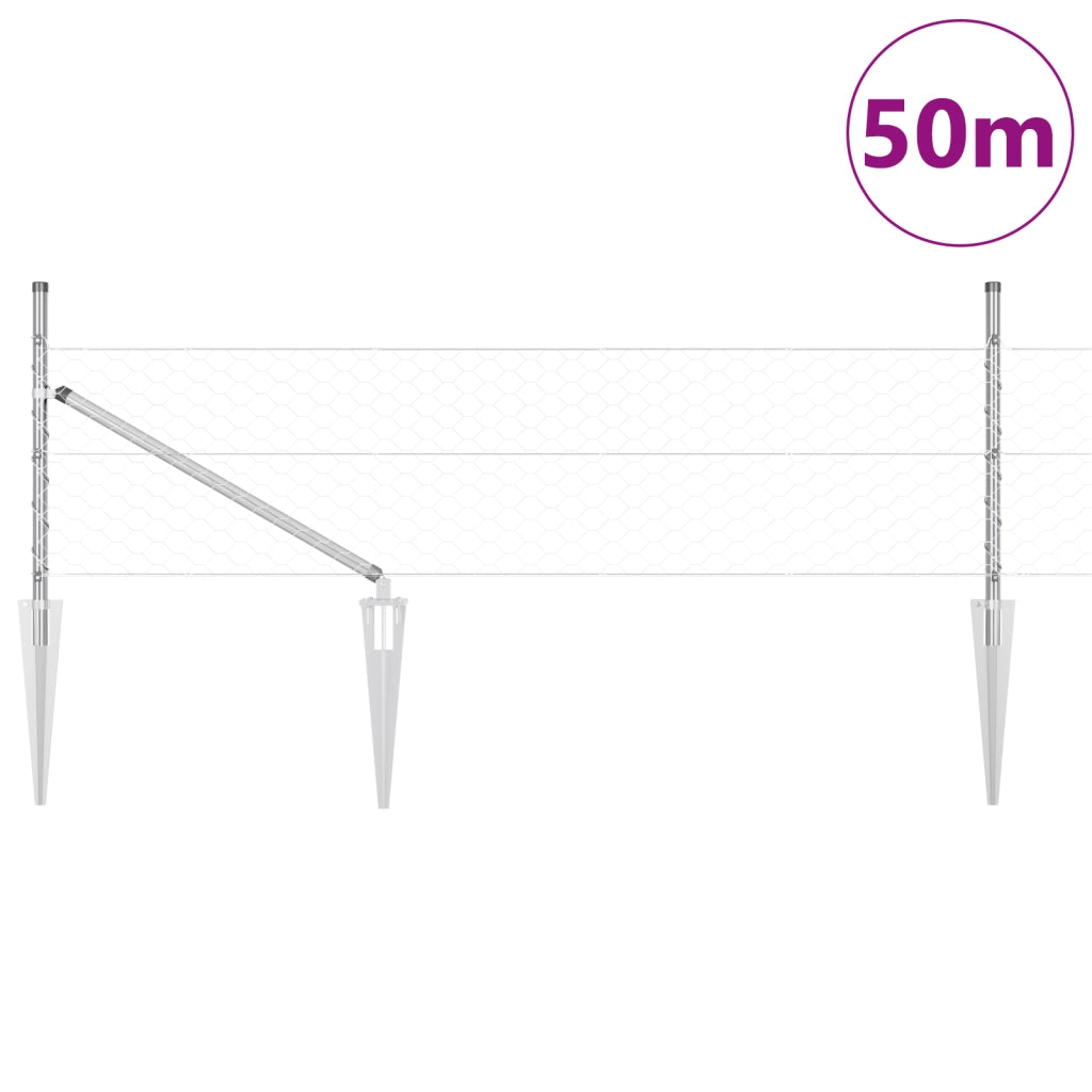 Recinzione Esagonale  0.8x50 m Acciaio Zincato