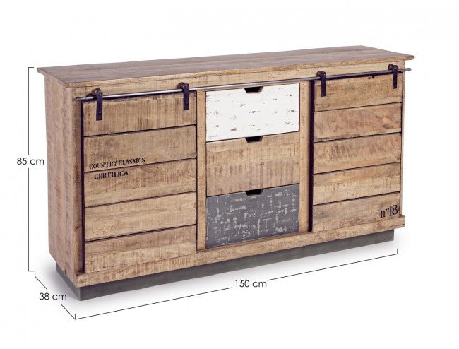 Credenza 2 Ante 3 Cassetti Tudor in Legno