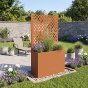 Fioriera Alta con Spalliera Malja in Acciaio 146 x 83 x 31 cm - Marrone casa.pro