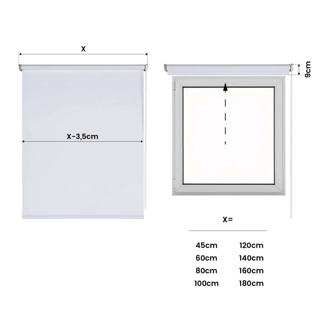 Tenda a rullo oscurante Moon Bianco 180x250 cm