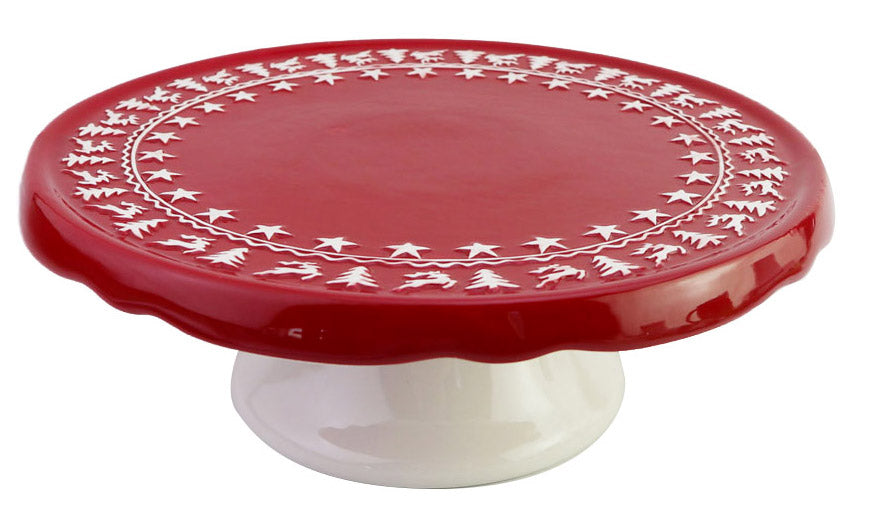 Alzatina Decorativa Natalizia Ø27x10 cm in Ceramica