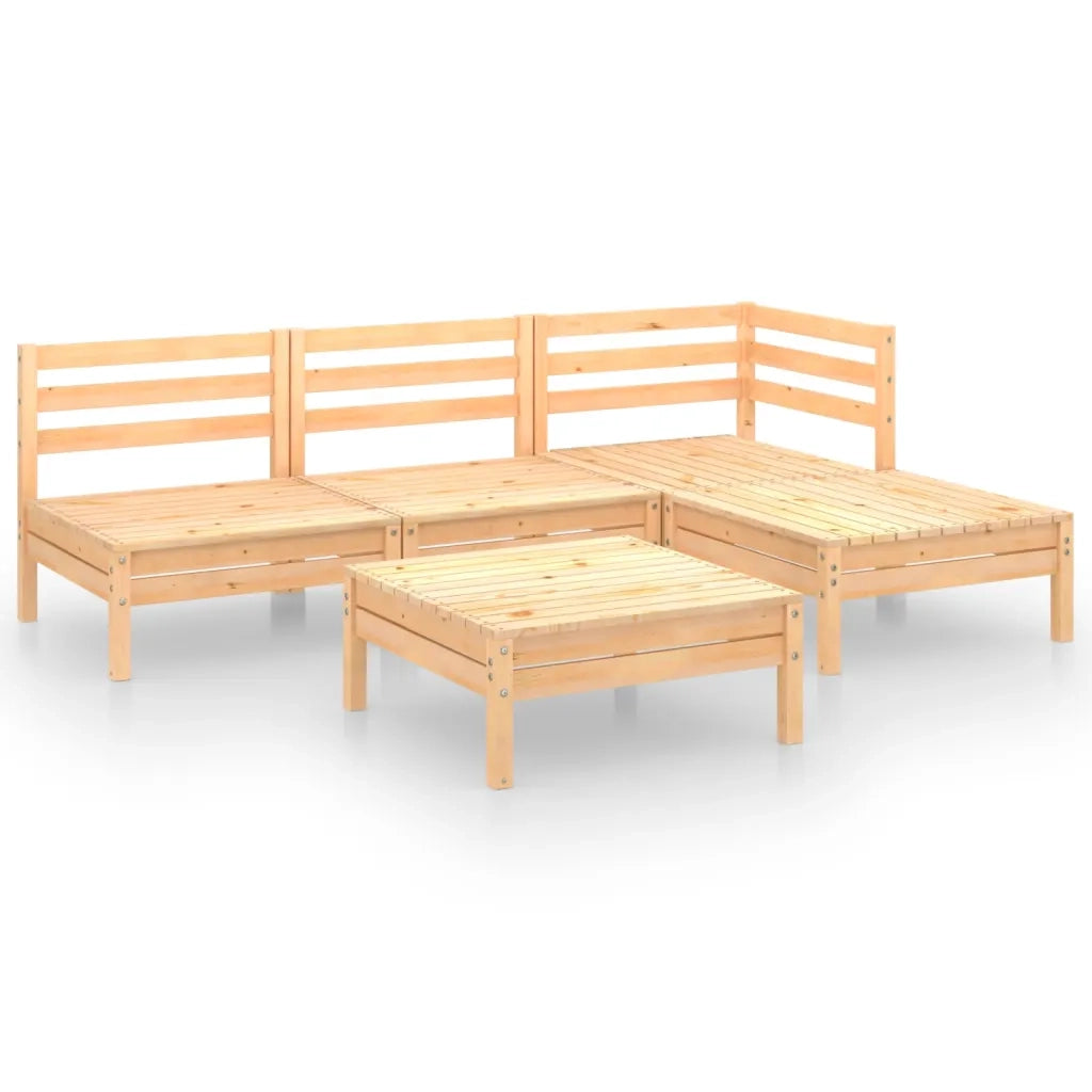 Set Salotto da Giardino 5 pz in Legno Massello di Pino 3082632