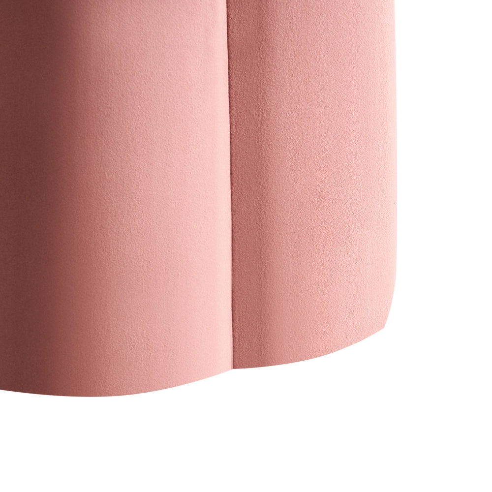 Pouf Rosa Lino Rotondo 39 x 34 x 45 cm Pouf d'Accento Tappezzeria Soggiorno Moderno Camera da Letto Mobili