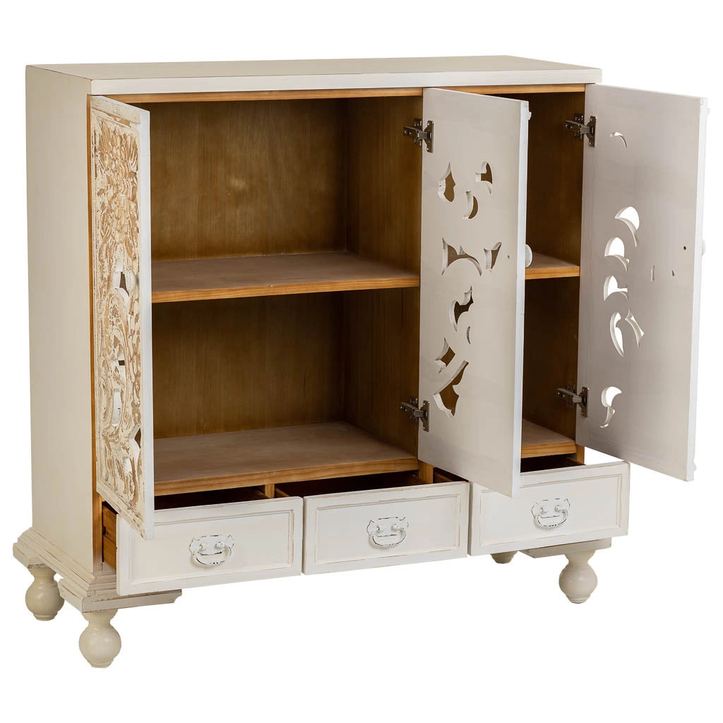 Credenza in legno bianco 115x43x110h
