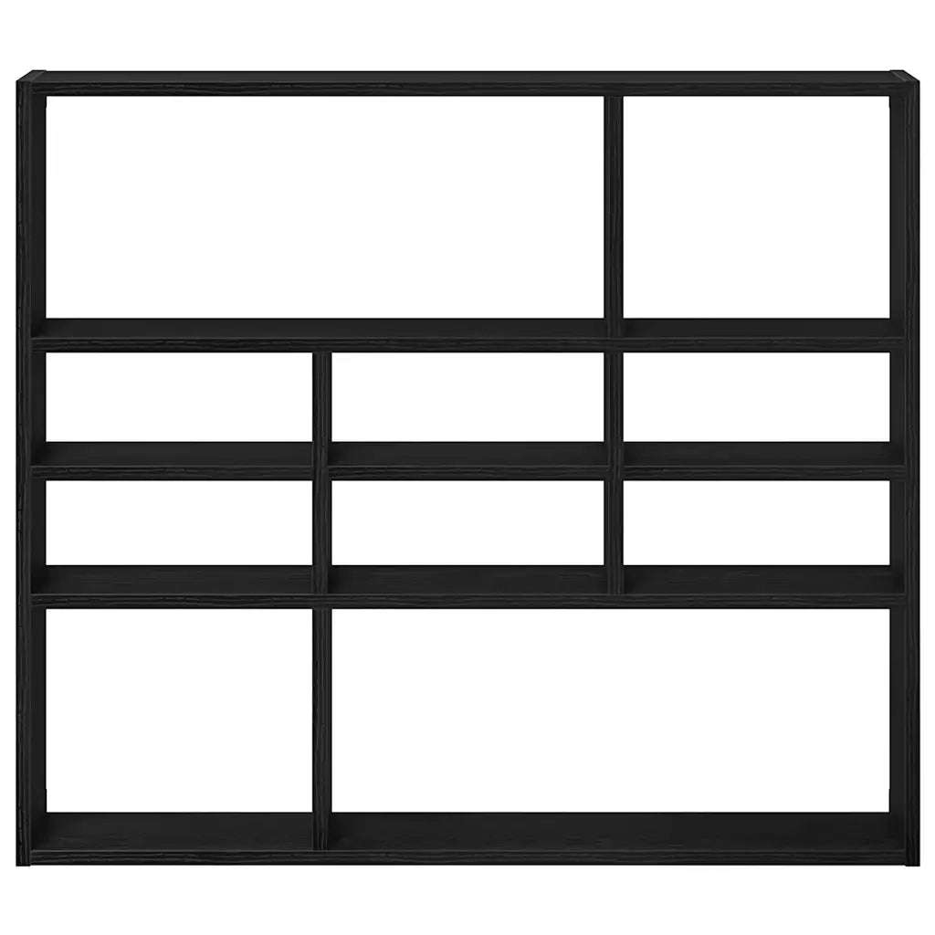 Scaffale a Parete Rovere Nero 90x16x78 cm Legno Multistrato 862510